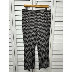 Jules & Leopold Geometric Print Pull On Ponte Kick Flare Pants Size Large